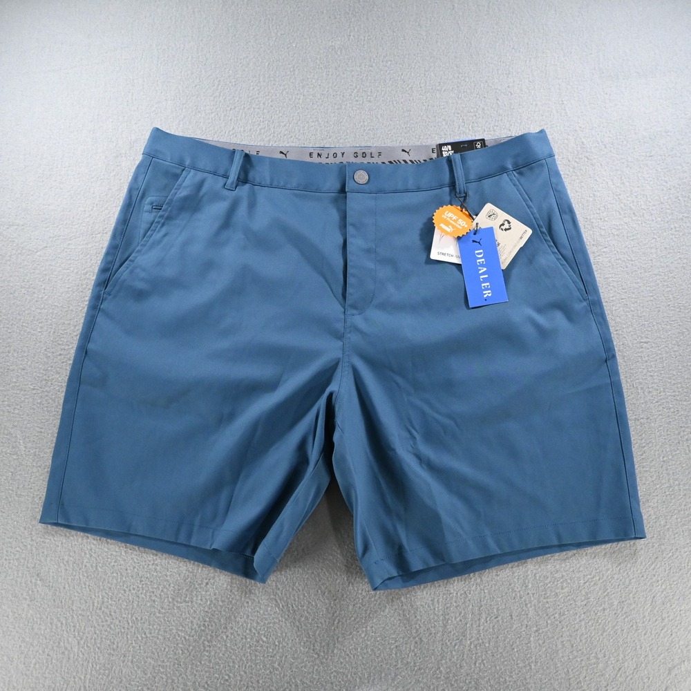 Puma Mens Dealer Golf Shorts 40 Blue 8 Inch Inseam UPF 50+ Stretch New